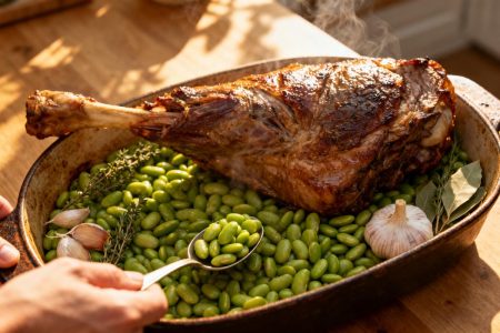 Gigot d'agneau aux flageolets - plat pascal traditionnel
